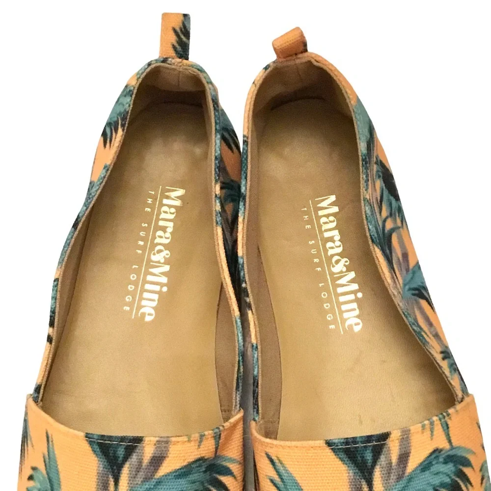 Mara & Mine Palm Print Espadrille Flats Canvas Slip-On Shoes Sz: EU 40/US 9.5-10